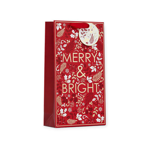Picture of MERRY & BRIGHT DOUBLE BOTTLE BAG